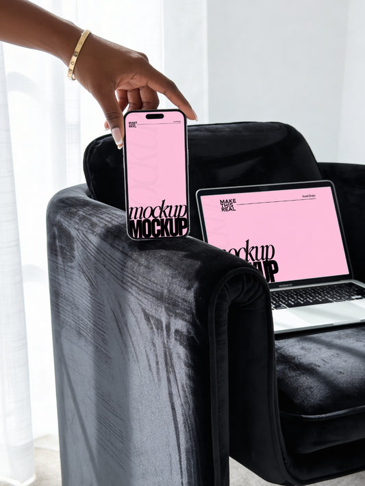 iPhone Laptop Combo Affinity Mockup [noir collection]