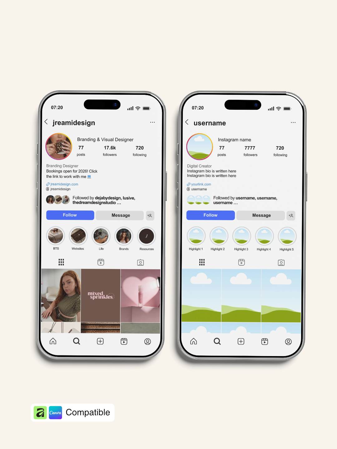 Instagram Interface Templates [6] Canva & Affinity – JREAMI DESIGN