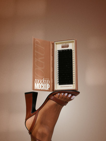 Lash Packaging Heel Display Affinity Mockup [luxe lash collection]